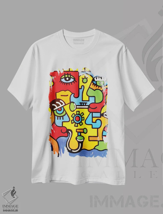 تیشرت سفید طرح دار مونترو اثر بیلی آرتیست | فروشگاه ایماژ