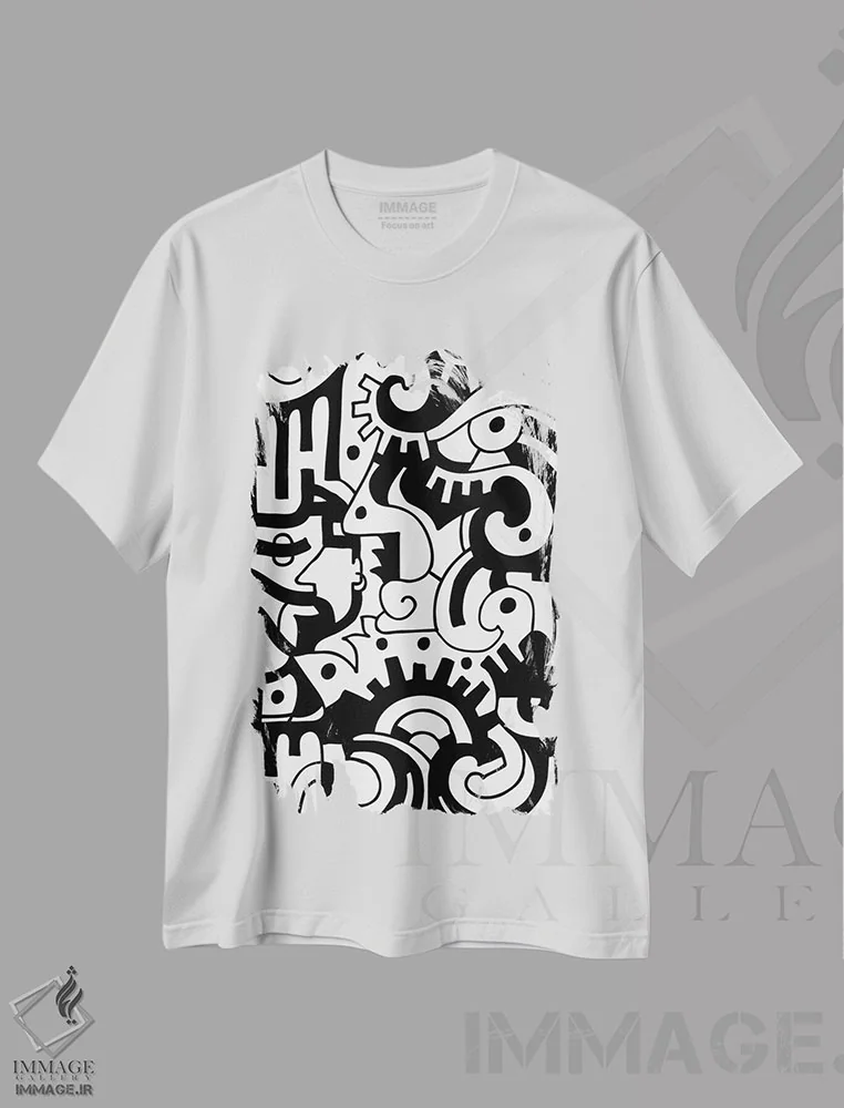 تیشرت سفید طرح دار چشم تو را می بیند اثر بیلی آرتیست | فروشگاه ایماژ