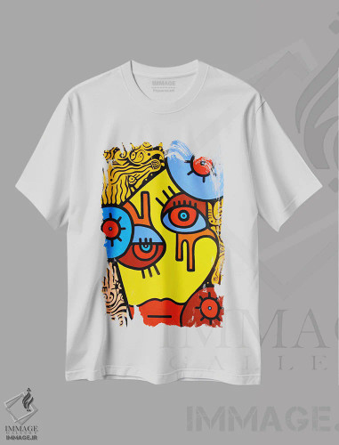 تیشرت سفید طرح دار روزی اثر بیلی آرتیست | فروشگاه ایماژ