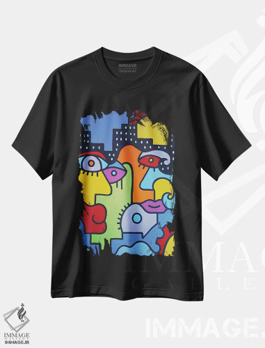 تیشرت مشکی طرح دار تابستان در شهر ۲ اثر بیلی آرتیست | فروشگاه ایماژ