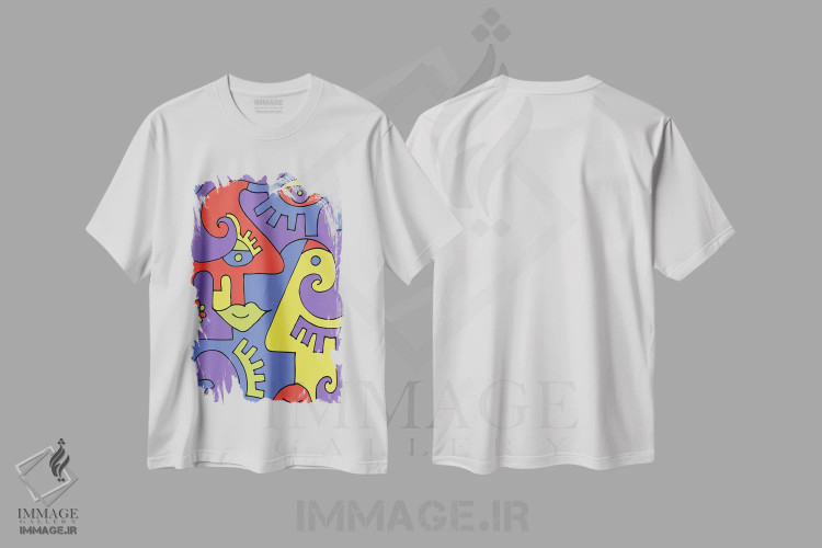 تیشرت سفید طرح دار فضا اثر بیلی آرتیست | immage.ir