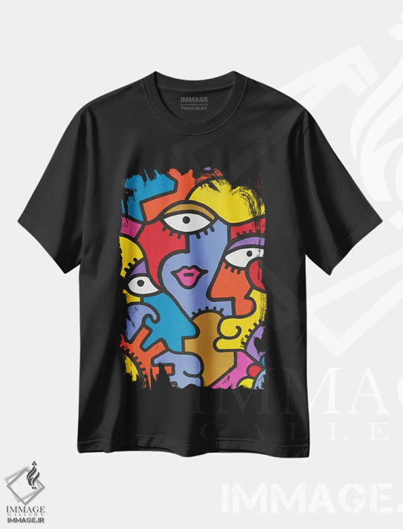 تیشرت مشکی طرح دار اسپولتو اثر بیلی آرتیست | immage.ir