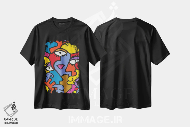 تیشرت مشکی طرح دار اسپولتو اثر بیلی آرتیست | immage.ir