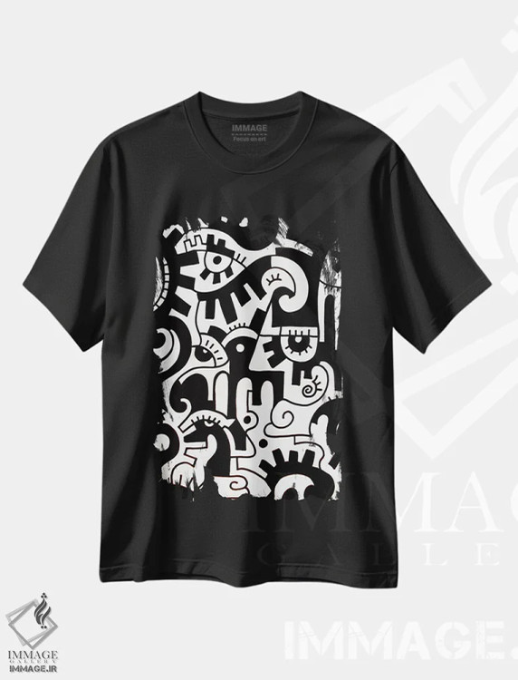 تیشرت مشکی طرح دار تفکر اثر بیلی آرتیست | فروشگاه ایماژ
