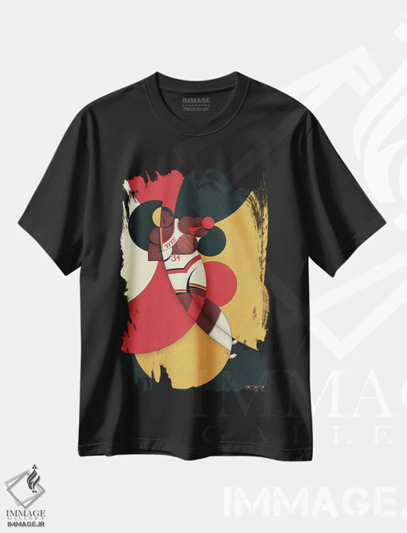 تیشرت مشکی طرح دار رویا، هنر دیجیتال اثر جان باتالگازی | فروشگاه ایماژ