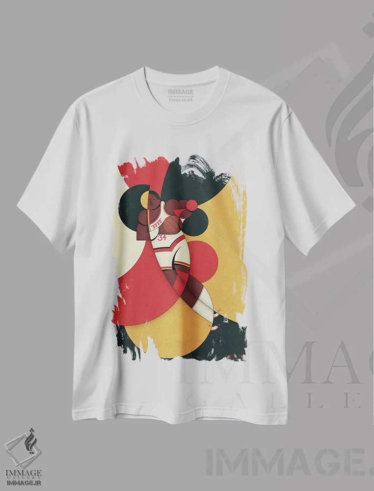 تیشرت سفید طرح دار رویا، هنر دیجیتال اثر جان باتالگازی | immage.ir