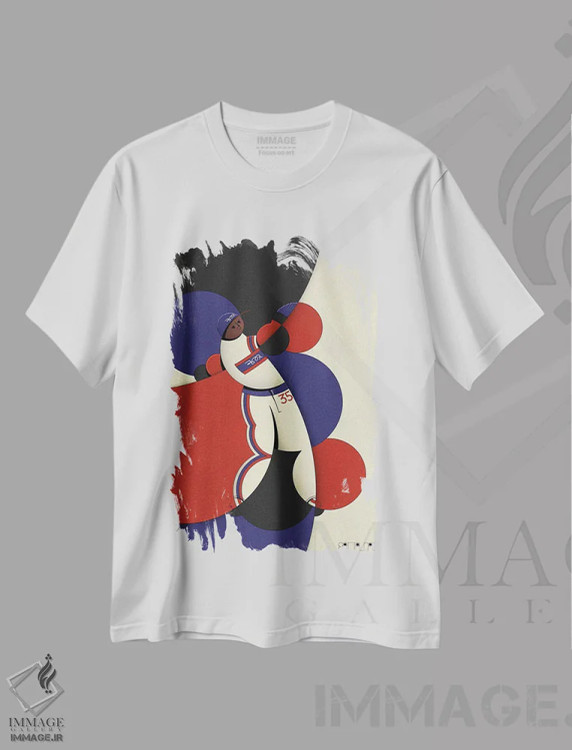 تیشرت سفید طرح دار درد بزرگ، هنر دیجیتال اثر جان باتالگازی | فروشگاه ایماژ