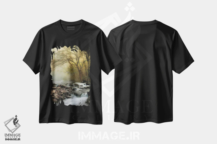 تیشرت مشکی طرح دار یک صبح بهاری، مدیوم اثر دی. برت | immage.ir