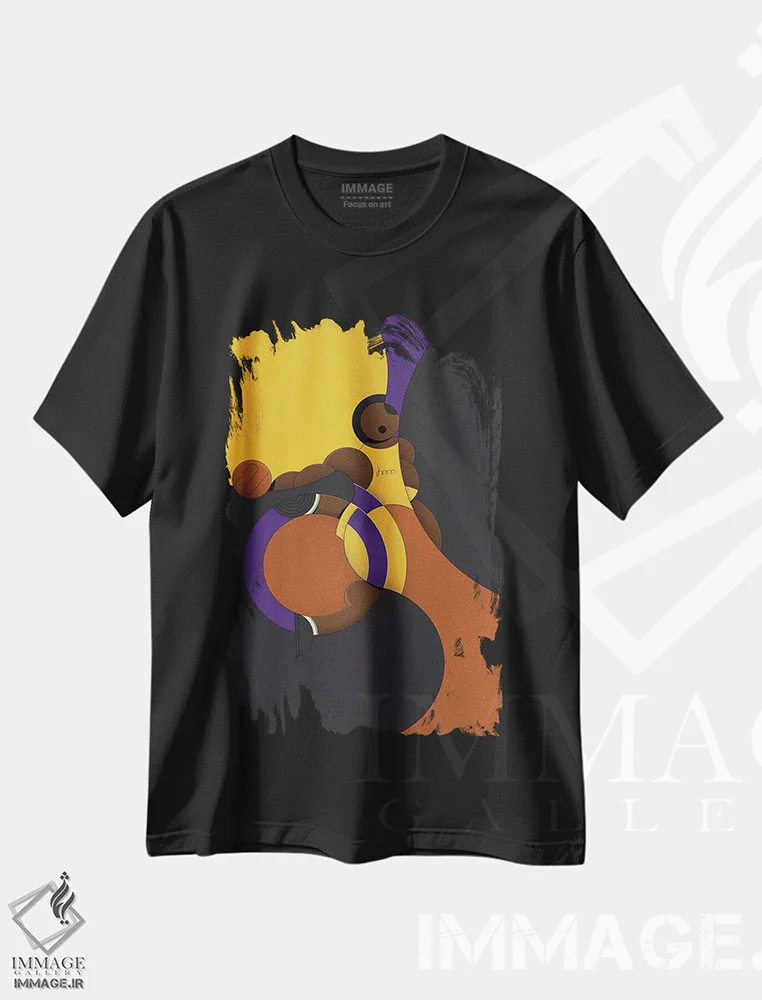 تیشرت مشکی طرح دار کوبه، هنر دیجیتال اثر جان باتالگازی | فروشگاه ایماژ