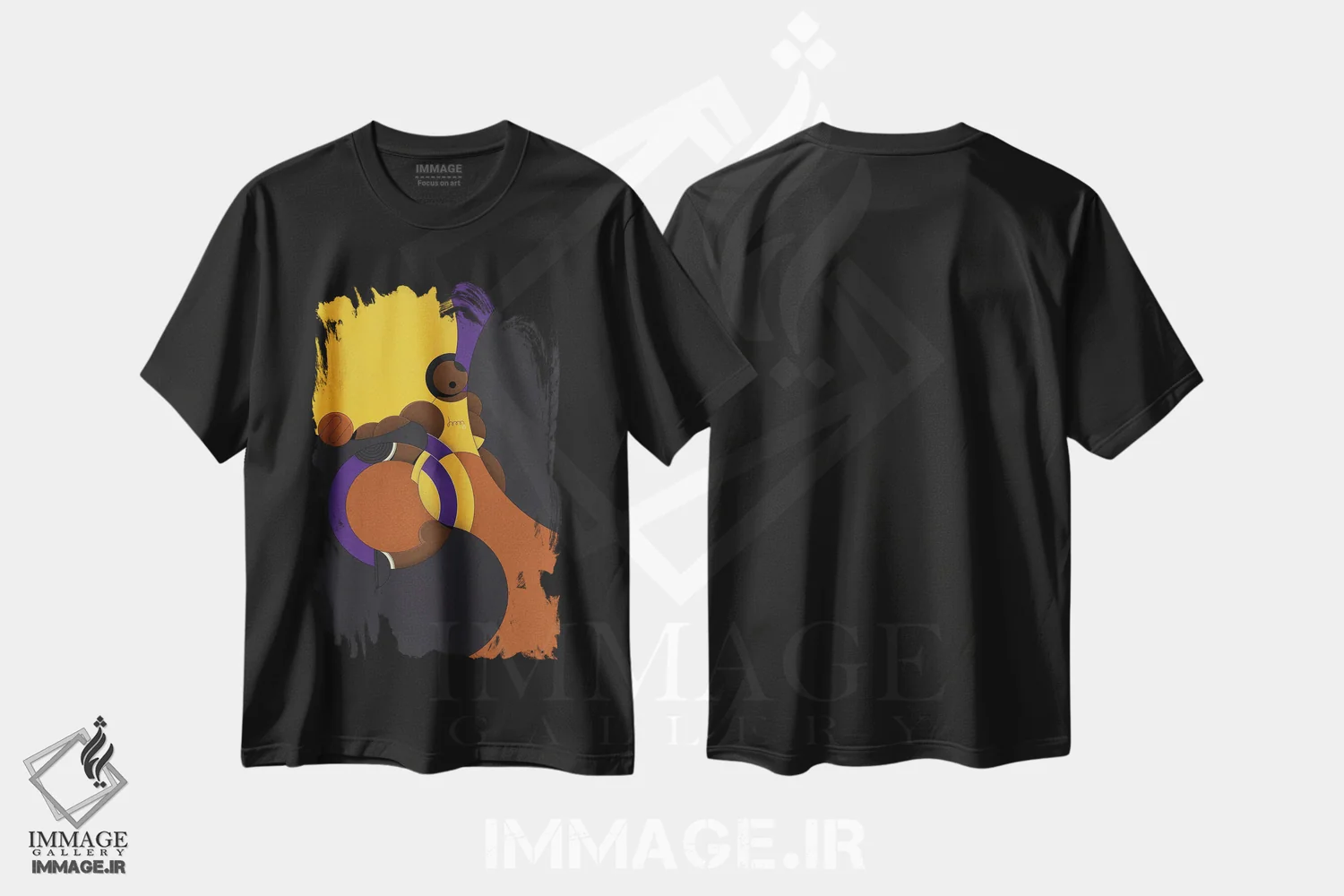 تیشرت مشکی طرح دار کوبه، هنر دیجیتال اثر جان باتالگازی | فروشگاه ایماژ