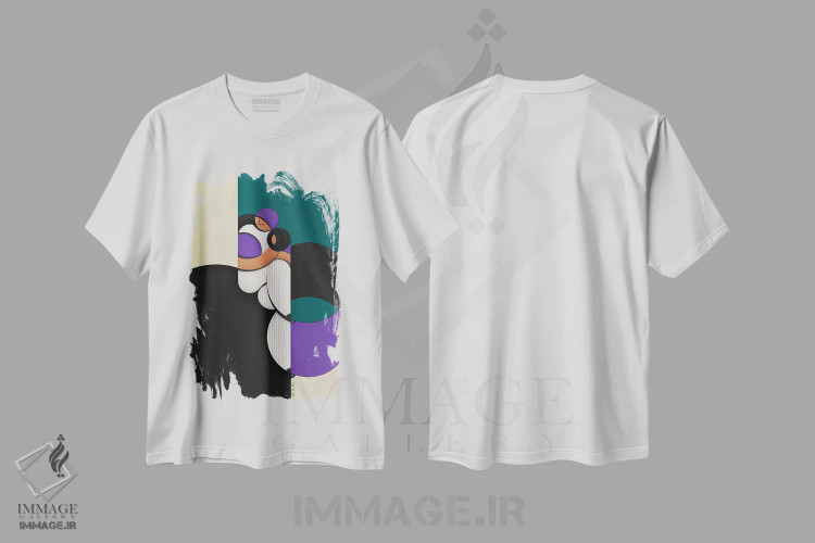 تیشرت سفید طرح دار رندی، هنر دیجیتال اثر جان باتالگازی | immage.ir