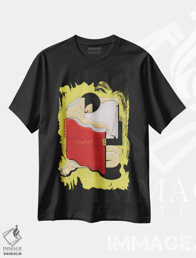 تیشرت مشکی طرح دار لوییز، دکور معاصر اثر جان باتالگازی | فروشگاه ایماژ