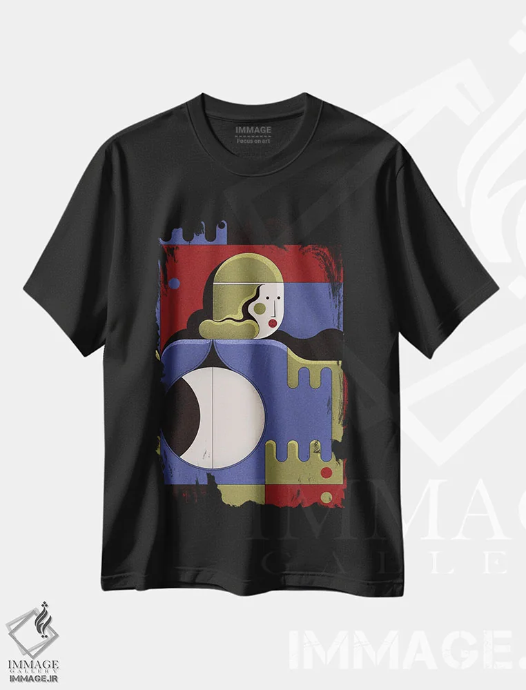 تیشرت مشکی طرح دار ویلما، آرت دکو اثر جان باتالگازی | فروشگاه ایماژ