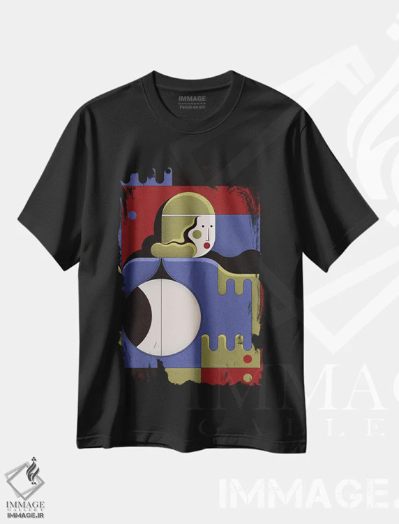 تیشرت مشکی طرح دار ویلما، آرت دکو اثر جان باتالگازی | فروشگاه ایماژ