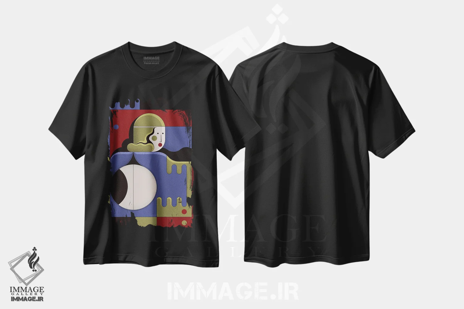 تیشرت مشکی طرح دار ویلما، آرت دکو اثر جان باتالگازی | فروشگاه ایماژ