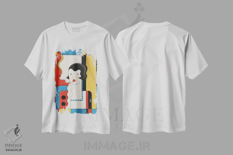 تیشرت سفید طرح دار بروکس، آرت دکو اثر جان باتالگازی | immage.ir