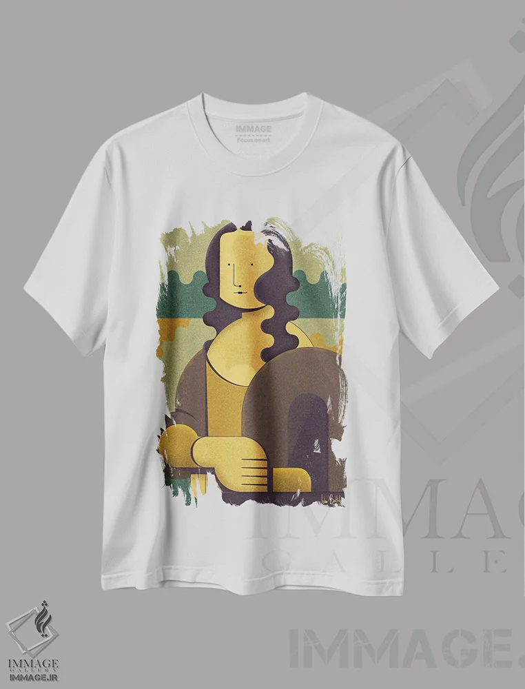 تیشرت سفید طرح دار مونا من، دکور معاصر اثر جان باتالگازی | immage.ir