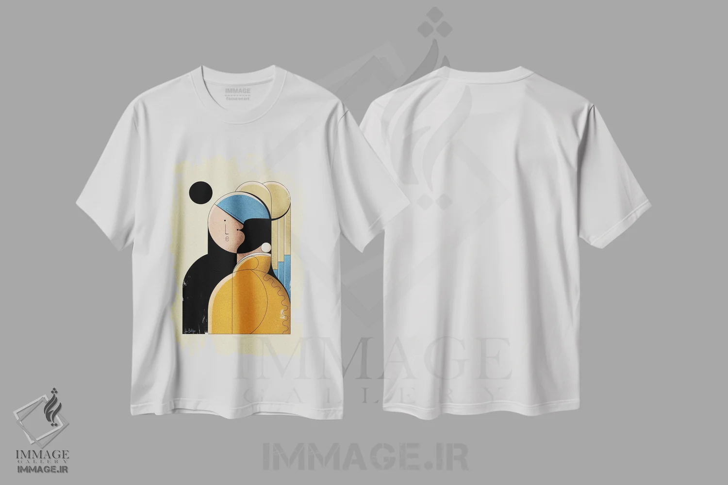 تیشرت سفید طرح دار دختر با مروارید، دکور معاصر اثر جان باتالگازی | immage.ir
