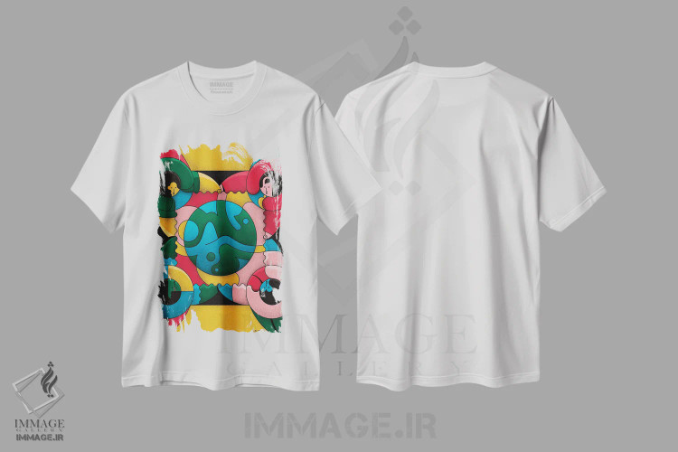 تیشرت سفید طرح دار با هم، دکور معاصر اثر جان باتالگازی | immage.ir