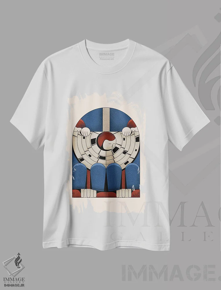 تیشرت سفید طرح دار رفت و آمد، دکور معاصر اثر جان باتالگازی | immage.ir