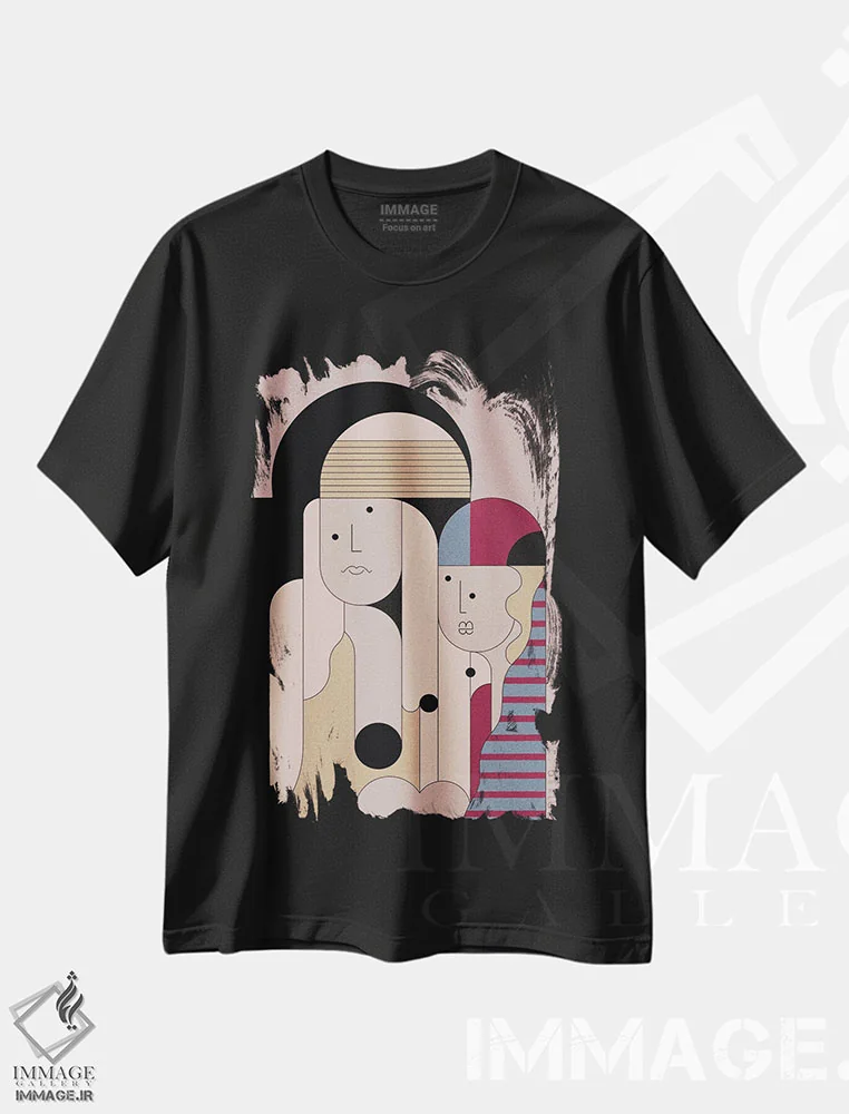 تیشرت مشکی طرح دار شیخ، دکور معاصر اثر جان باتالگازی | immage.ir