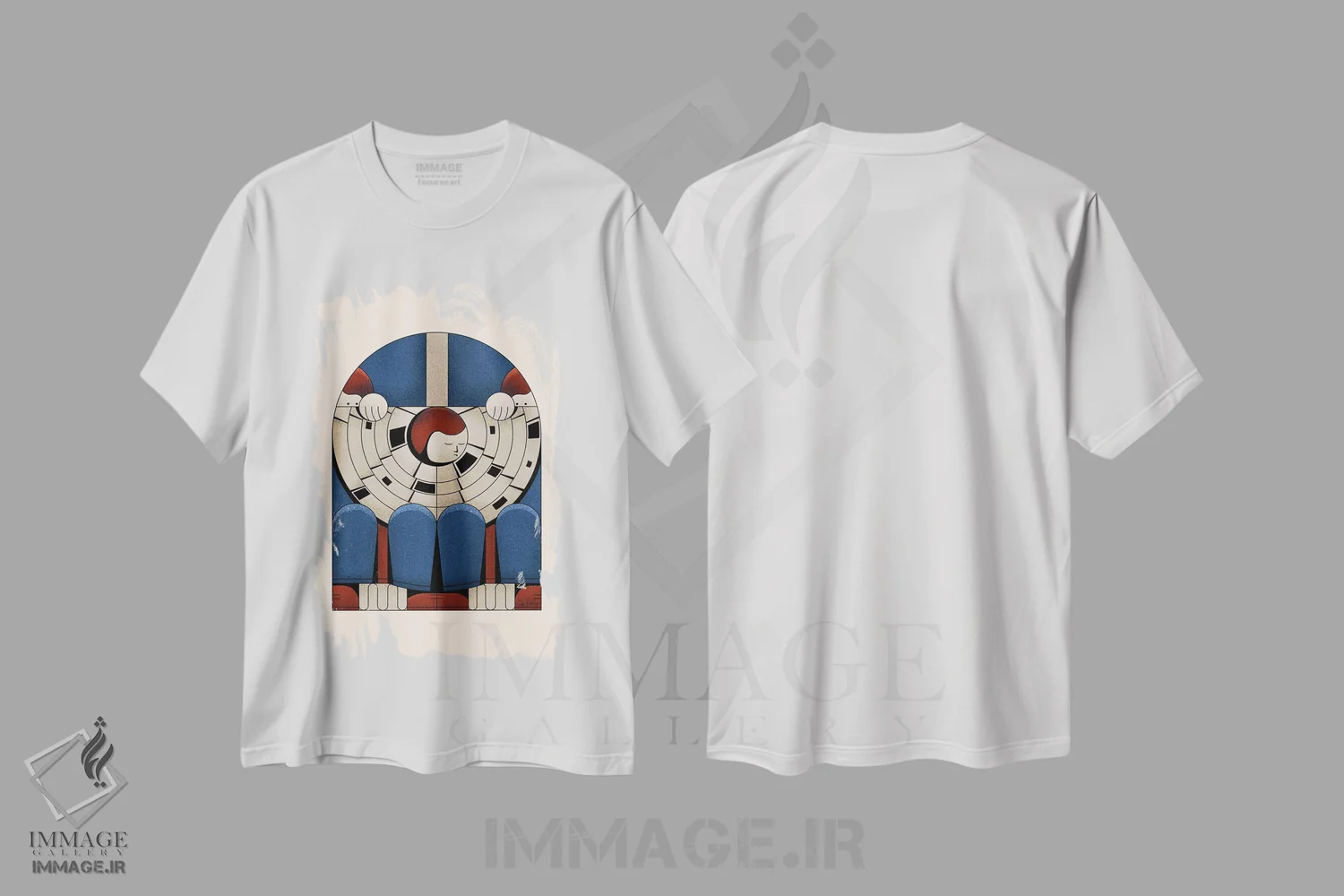 تیشرت سفید طرح دار رفت و آمد، دکور معاصر اثر جان باتالگازی | immage.ir
