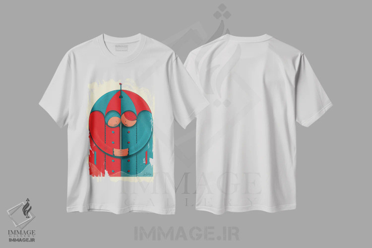 تیشرت سفید طرح دار زوج زیر باران، دکور معاصر اثر جان باتالگازی | immage.ir
