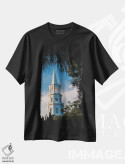 تیشرت مشکی طرح دار برج ناقوس چارلستون VII، مدیوم اثر بثانی یانگ | فروشگاه ایماژ