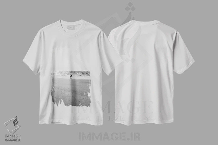 تیشرت سفید طرح دار جزیره سالیوان IX، مدیوم اثر بثانی یانگ | فروشگاه ایماژ