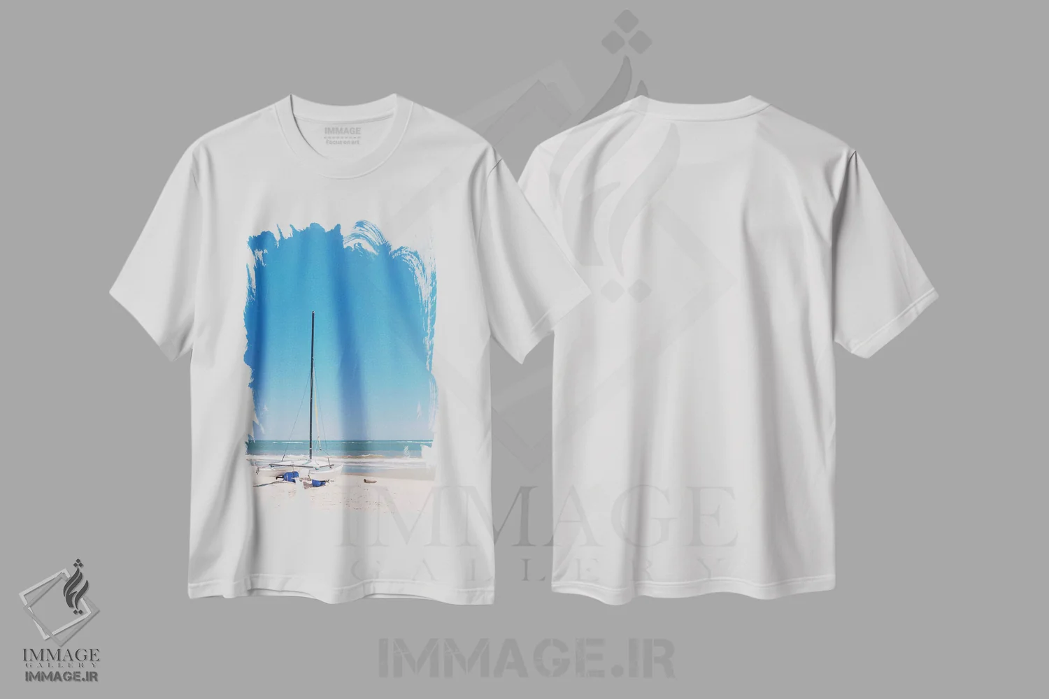 تیشرت سفید طرح دار جزیره سالیوان XXII، مدیوم اثر بثانی یانگ | فروشگاه ایماژ