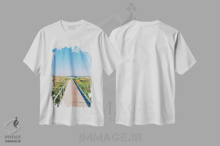 تیشرت سفید طرح دار جزیره سالیوان XXX، مدیوم اثر بثانی یانگ | فروشگاه ایماژ