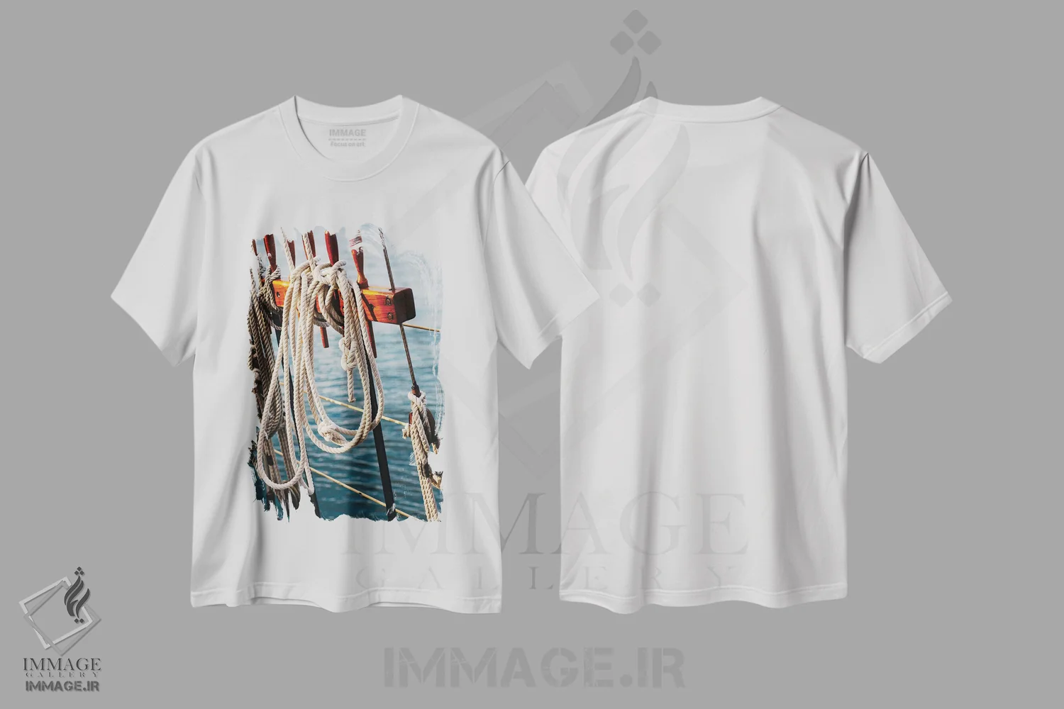 تیشرت سفید طرح دار قایق بادبانی چارلستون II، تزئینی اثر بثانی یانگ | immage.ir