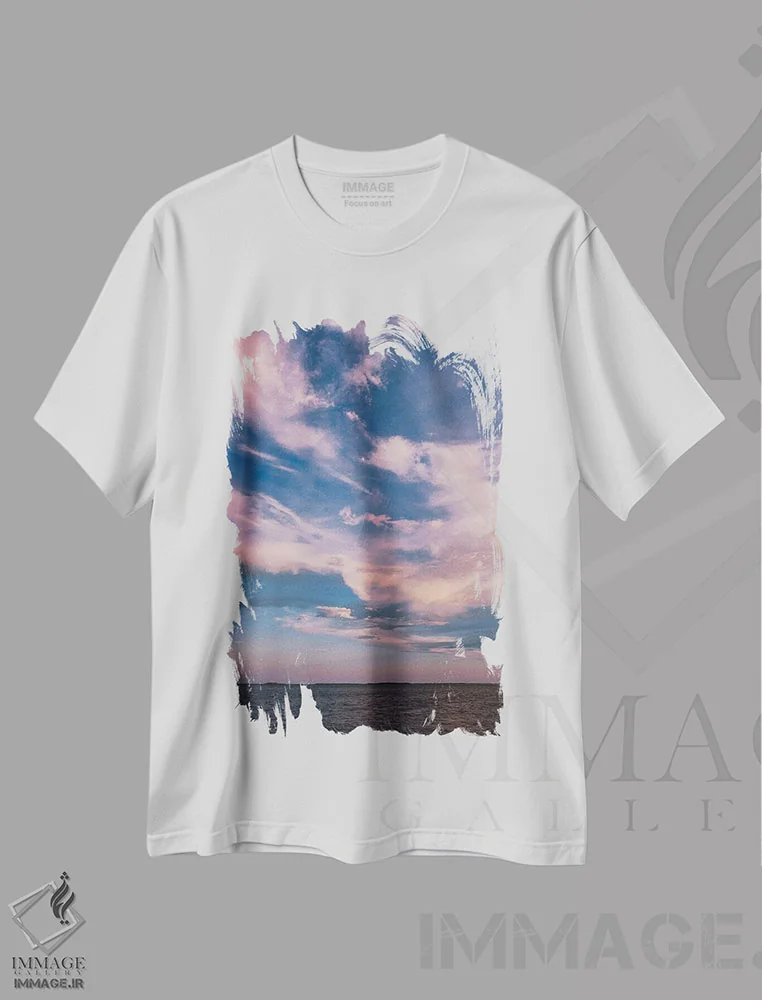 تیشرت سفید طرح دار غروب چارلستون IX، مدیوم اثر بثانی یانگ | فروشگاه ایماژ
