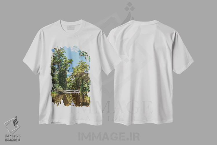 تیشرت سفید طرح دار باغ مگنولیا چارلستون V، مدیوم اثر بثانی یانگ | فروشگاه ایماژ