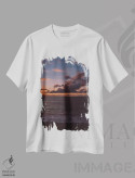 تیشرت سفید طرح دار غروب هاوایی III، مدیوم اثر بثانی یانگ | immage.ir