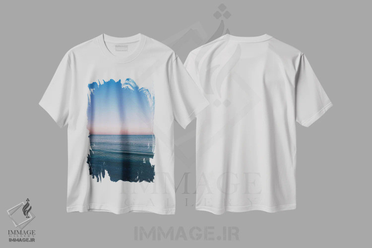 تیشرت سفید طرح دار طلوع خورشید بر اقیانوس فلوریدا، مدیوم اثر بثانی یانگ | فروشگاه ایماژ