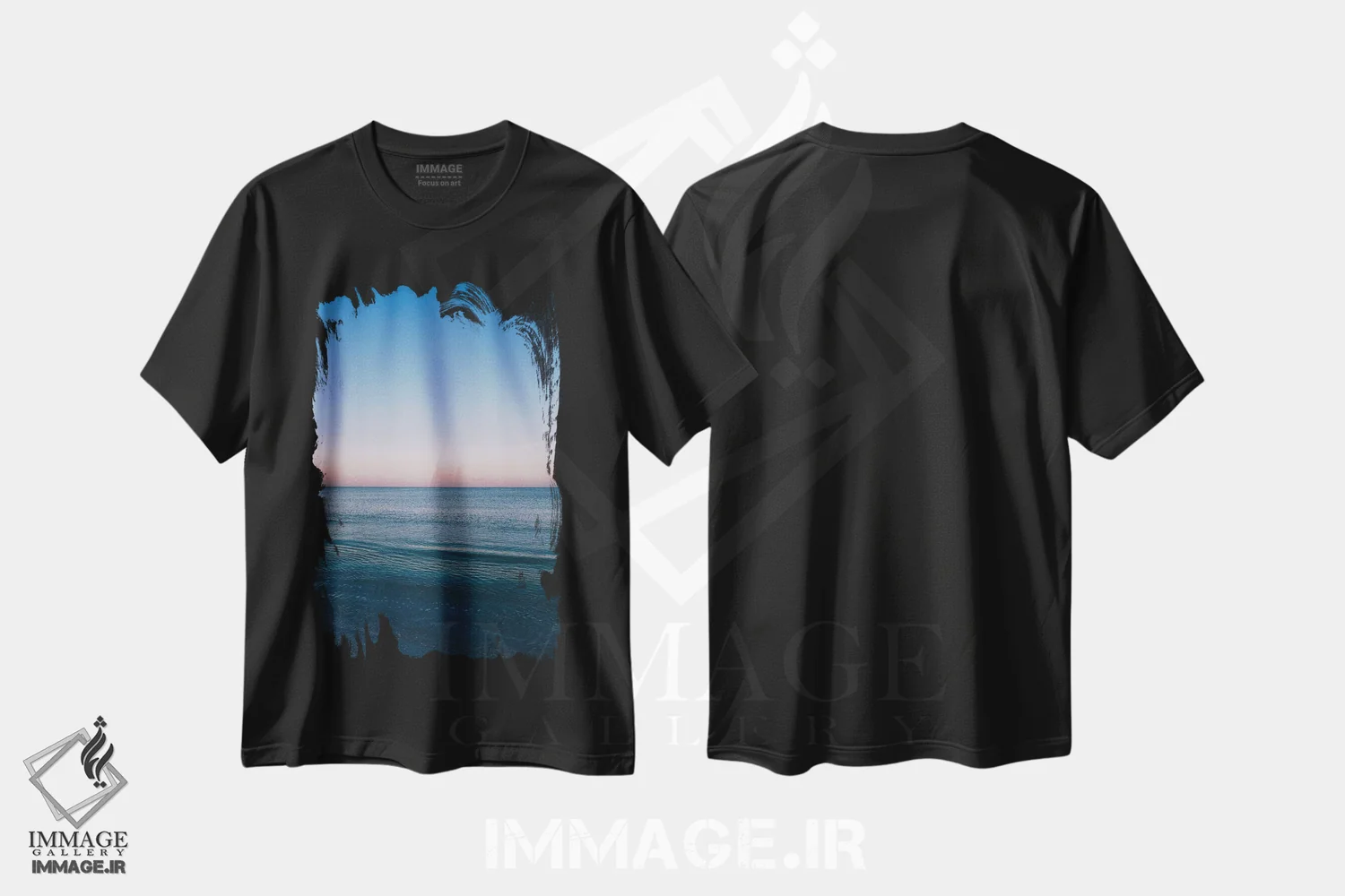 تیشرت مشکی طرح دار طلوع خورشید بر اقیانوس فلوریدا، مدیوم اثر بثانی یانگ | immage.ir