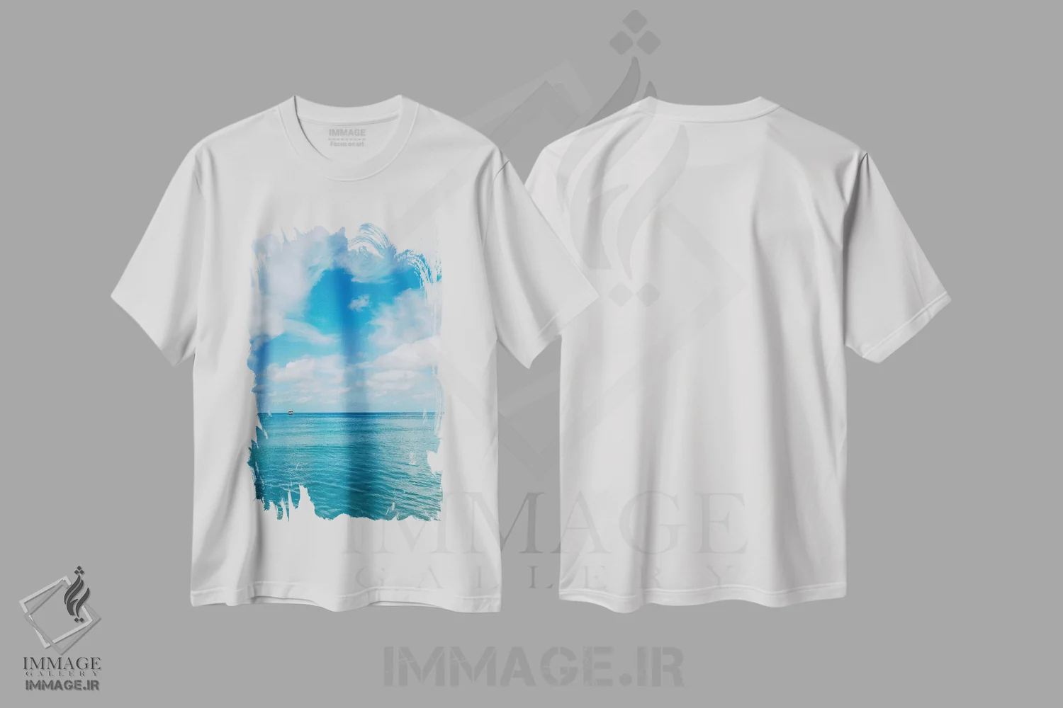 تیشرت سفید طرح دار منظره اقیانوس فلوریدا III، مدیوم اثر بثانی یانگ | فروشگاه ایماژ