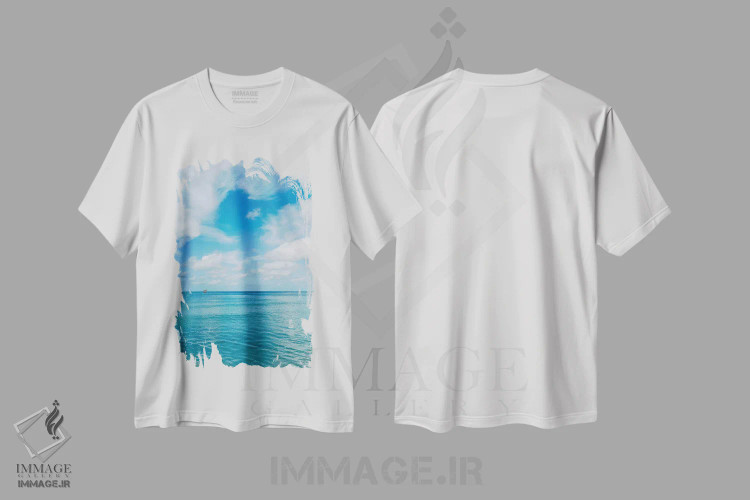تیشرت سفید طرح دار منظره اقیانوس فلوریدا III، مدیوم اثر بثانی یانگ | فروشگاه ایماژ