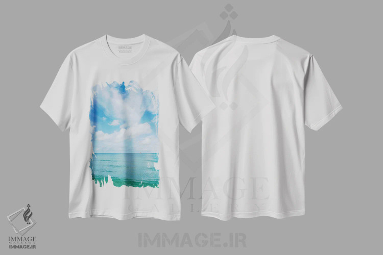 تیشرت سفید طرح دار منظره اقیانوس فلوریدا V، مدیوم اثر بثانی یانگ | immage.ir