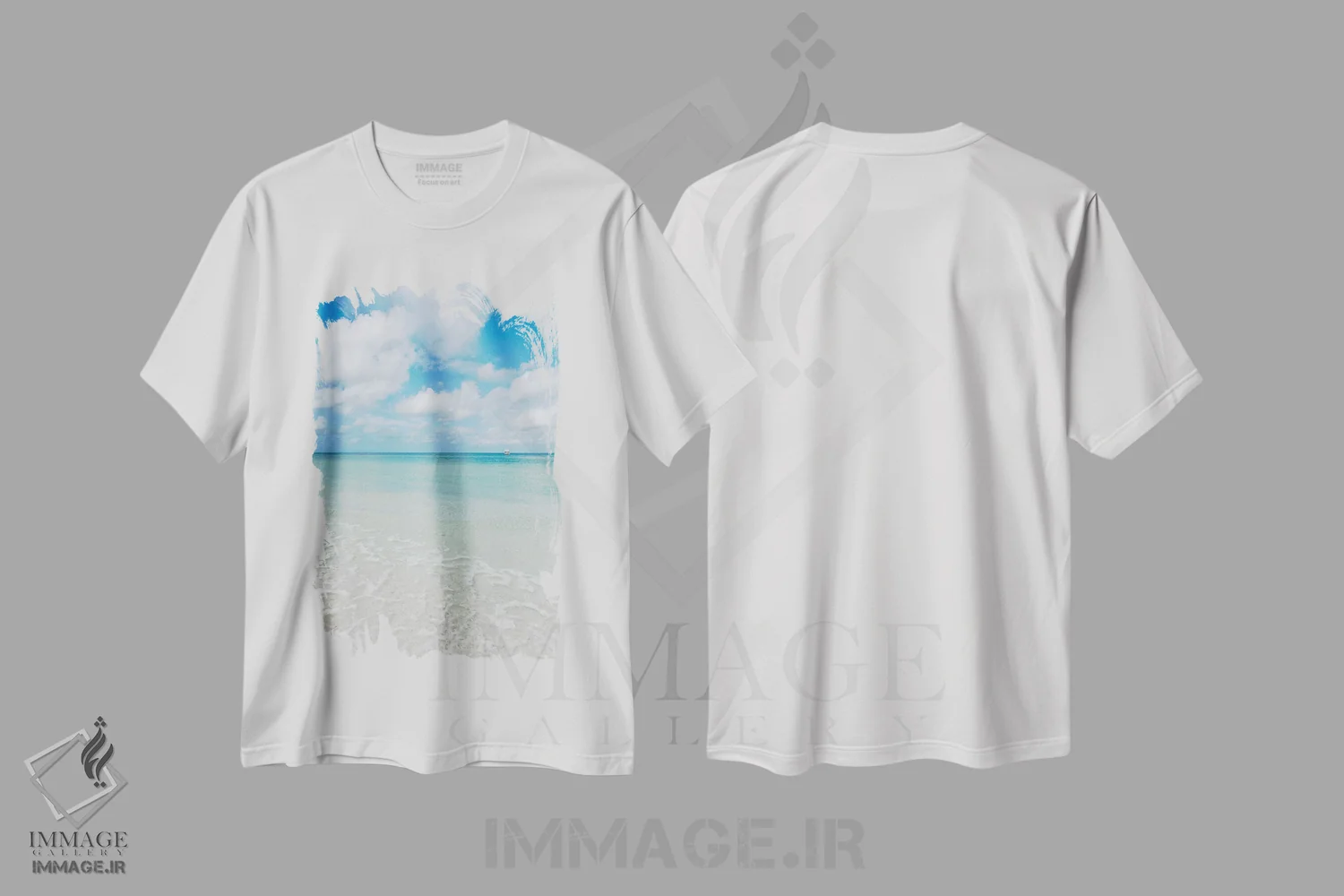 تیشرت سفید طرح دار منظره اقیانوس فلوریدا VII، مدیوم اثر بثانی یانگ | فروشگاه ایماژ