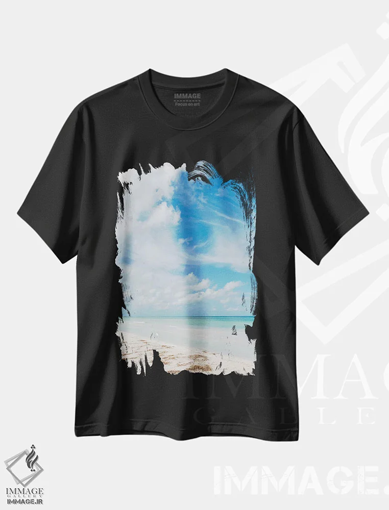 تیشرت مشکی طرح دار منظره اقیانوس فلوریدا X، مدیوم اثر بثانی یانگ | immage.ir