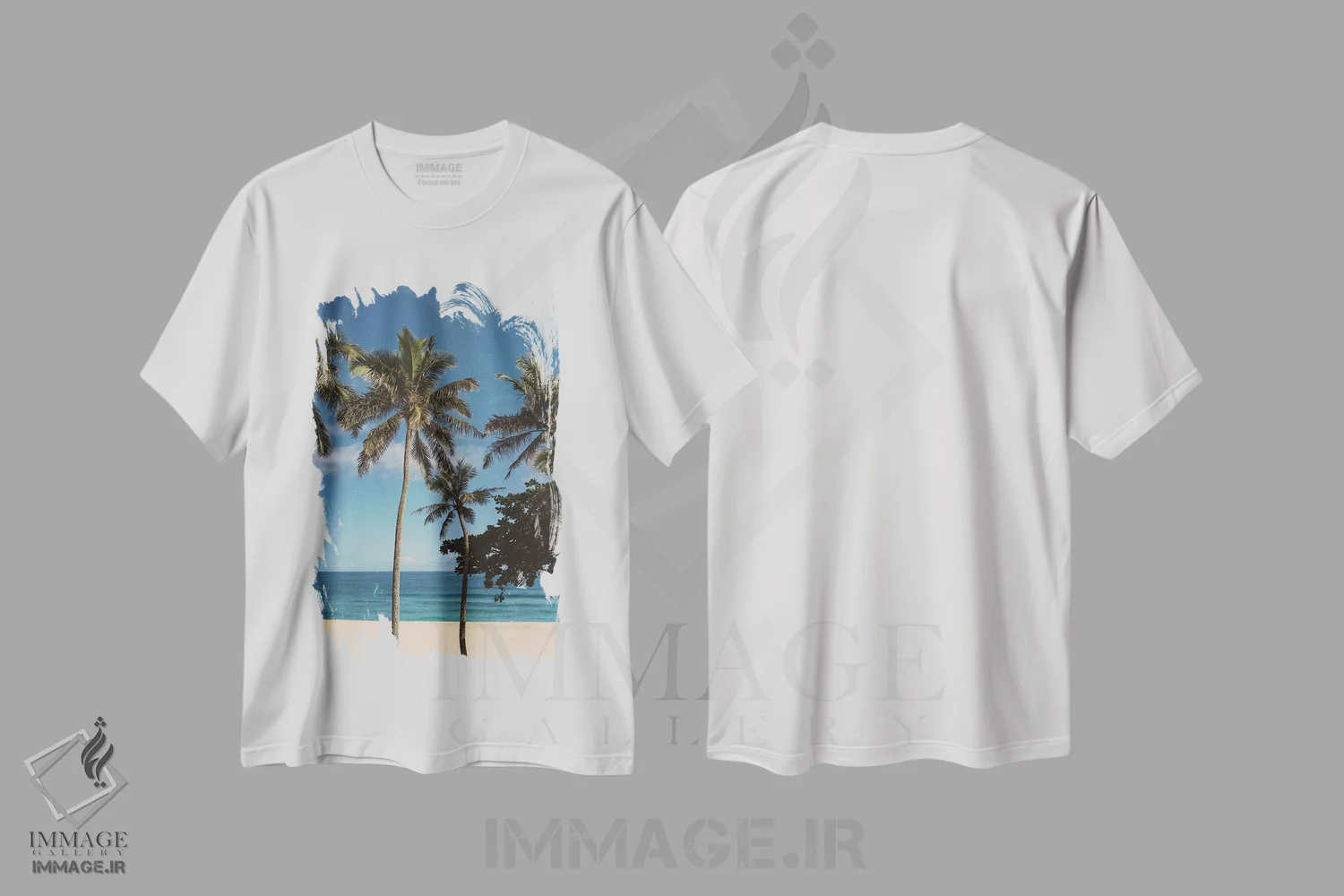 تیشرت سفید طرح دار نخل های هاوایی VI، مدیوم اثر بثانی یانگ | immage.ir