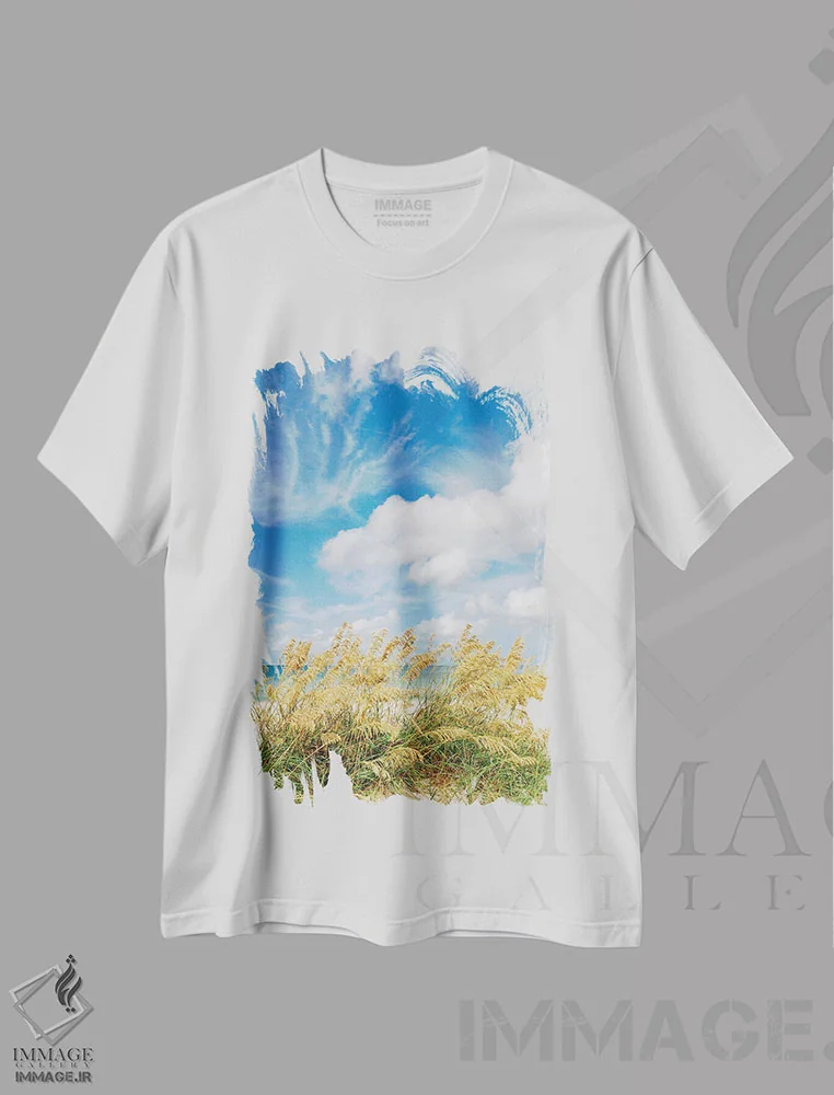 تیشرت سفید طرح دار ساحل سنت پیت III، مدیوم اثر بثانی یانگ | فروشگاه ایماژ
