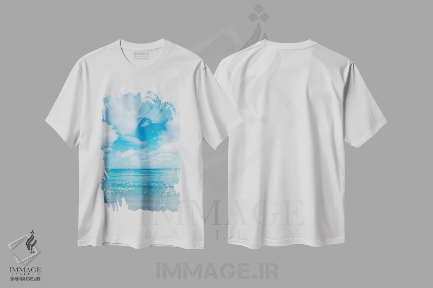 تیشرت سفید طرح دار منظره اقیانوس فلوریدا، مدیوم اثر بثانی یانگ | immage.ir