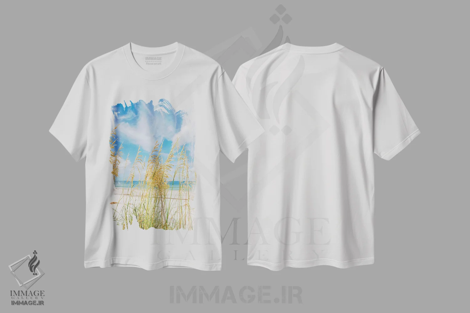 تیشرت سفید طرح دار ساحل سنت پیت، مدیوم اثر بثانی یانگ | immage.ir