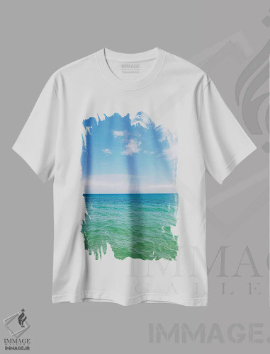 تیشرت سفید طرح دار دریاچه میشیگان III، مدیوم اثر بثانی یانگ | فروشگاه ایماژ