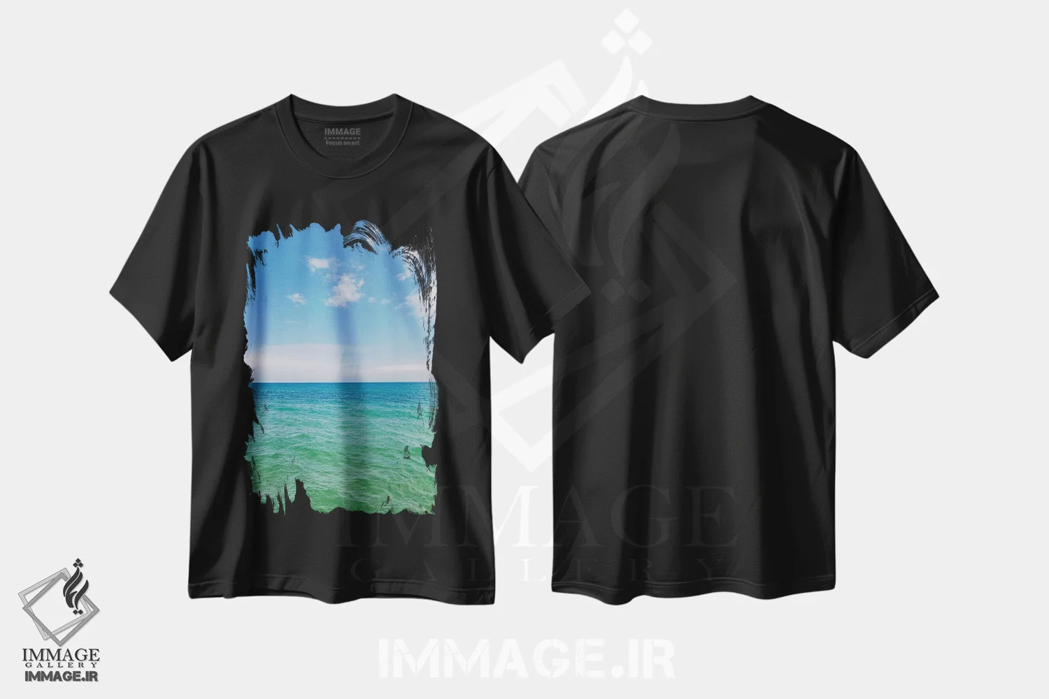 تیشرت مشکی طرح دار دریاچه میشیگان III، مدیوم اثر بثانی یانگ | immage.ir