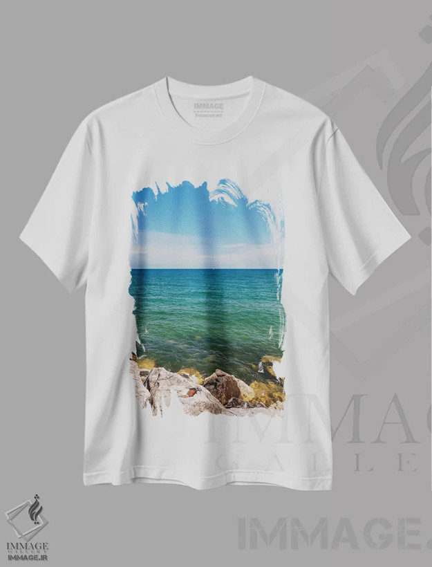 تیشرت سفید طرح دار دریاچه میشیگان، مدیوم اثر بثانی یانگ | فروشگاه ایماژ