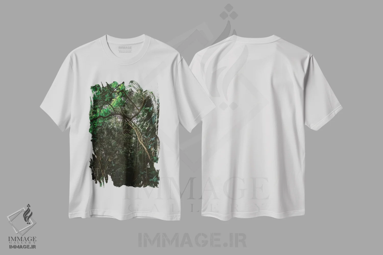 تیشرت سفید طرح دار جنگل هاوایی، مدیوم اثر بثانی یانگ | immage.ir